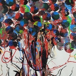 Abstract Multicolor Canvas Art "HER"